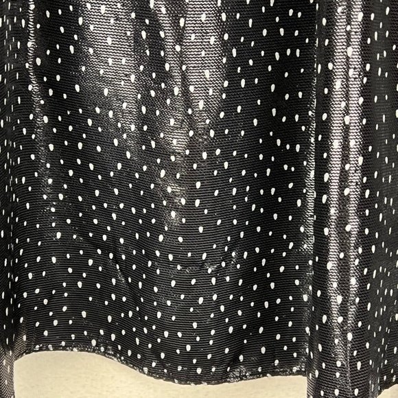 Diane von Furstenberg Womens Black Polka Dot Blouse Coated Silk Blend size 8 - Picture 6 of 12